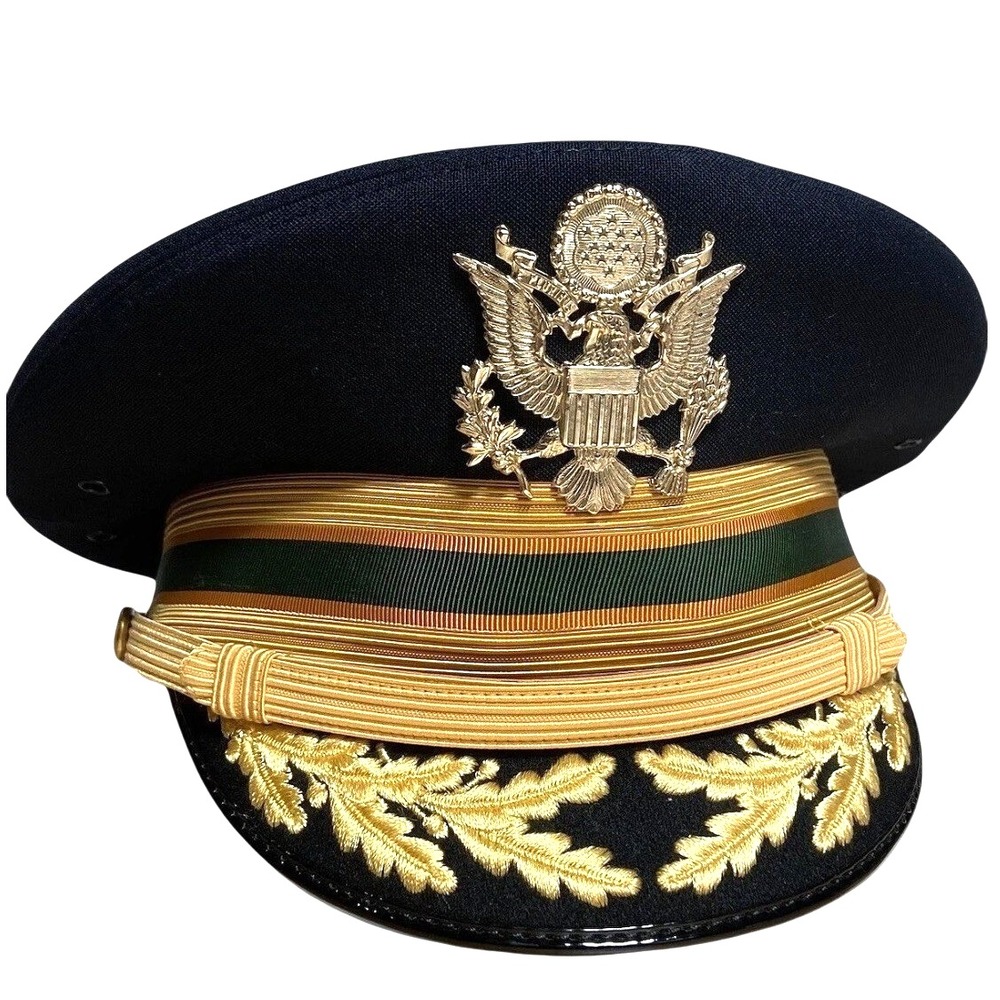 Vintage US Army Officer Dress Blue Service Cap 7 1/4 Bancroft Field Grade Visor